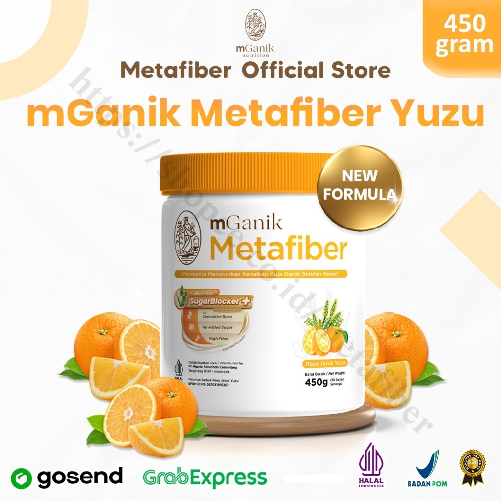 MGanik Metafiber Jeruk Yuzu 450gr - 1 Tube Suplemen Serat Diabetes Alami Official Strokee