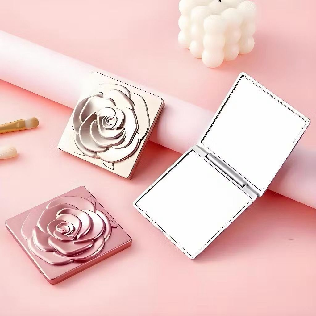 CERMIN KACA Rias LIPAT MINI / MAKE UP BENTUK KOTAK KECIL PORTABLE