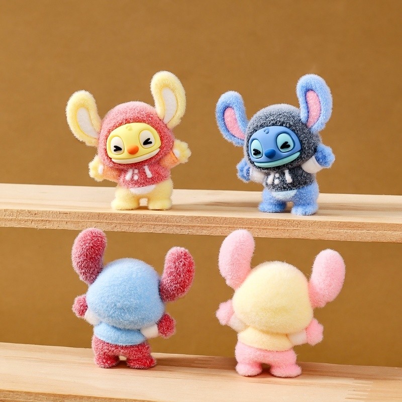 Stitch Flocked Blind Box Cute Mini Doll Decoration Resin Craft High-End Niche Desktop Decoration Hol