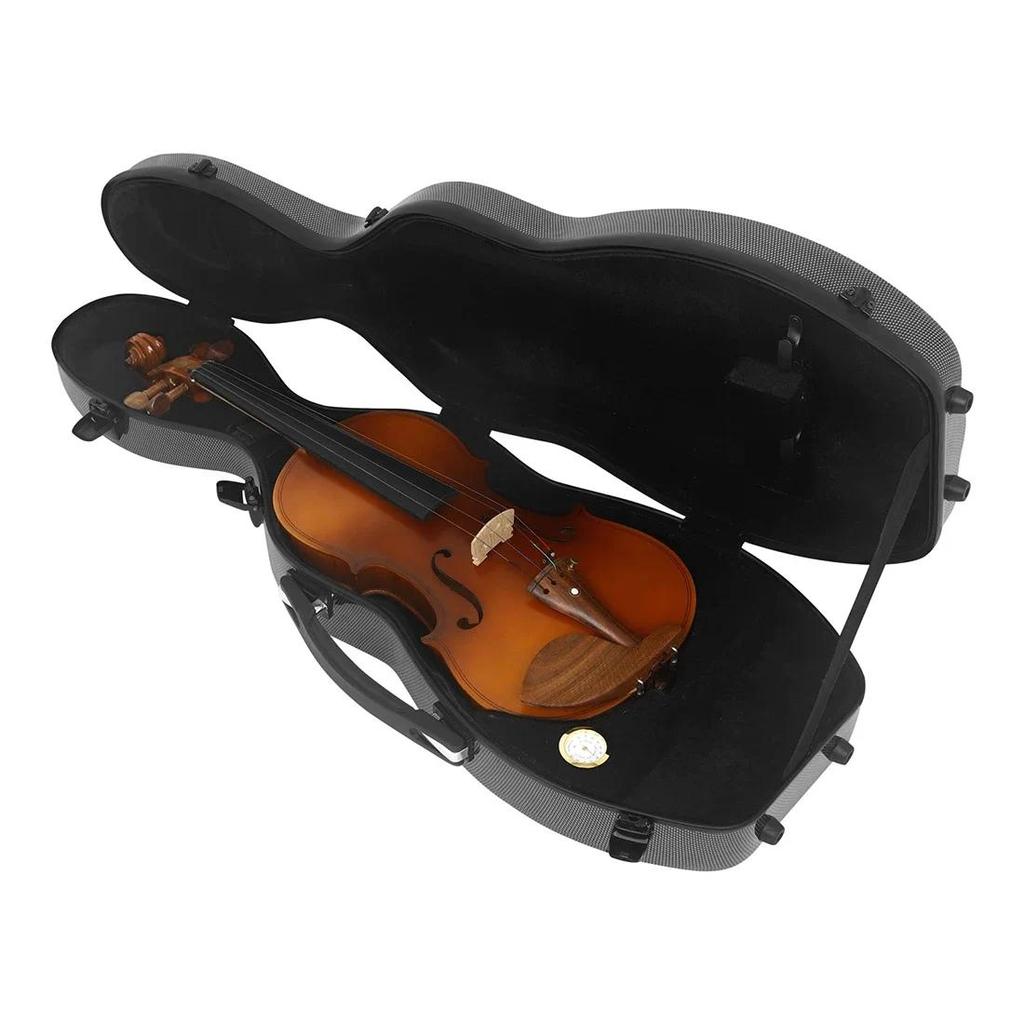 44 Carbon Fiber Violin Case Violin Case with Hygrometer Adjustable Strap Removable Storage Bag Violi