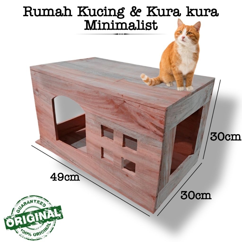 KANDANG RUMAH KUCING KURA KURA KAYU MAHONI SUPER HALUS FARIASI CENDELA