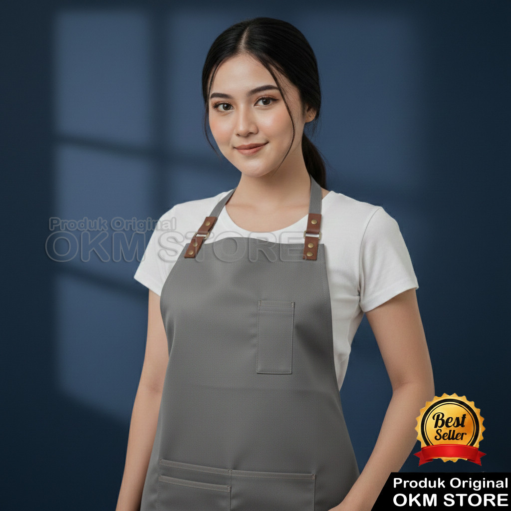 Celemek Dapur Apron Bartender Koki Chef Apron Cafe Kualias Premium Apron Barista Premium Celemek Mas