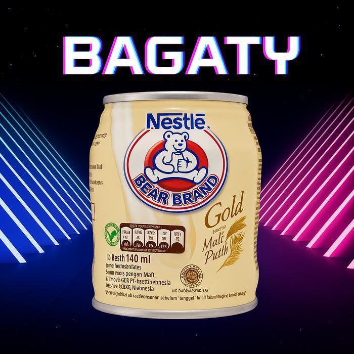 Susu Bear Brand Gold White Malt 140 ml 1 dus/karton (isi 24 kaleng)