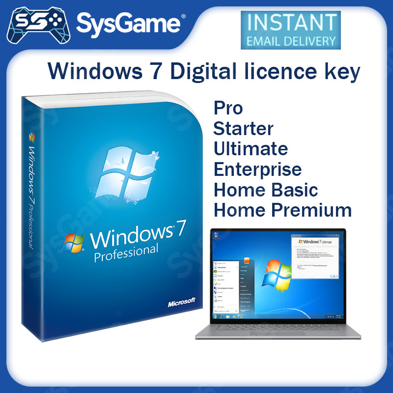 SysGame-Windows 7 Pro/Home/Starter/Ultimate/Enterprise Digital licence key