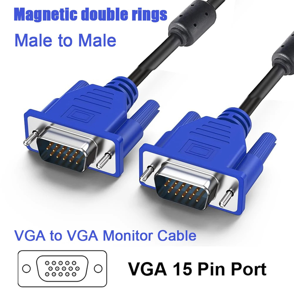 Kabel Vga Male To Male 140Cm Cpu Pc Monitor Proyektor Tv Analog Display Koneksi Vga Laptop Komputer