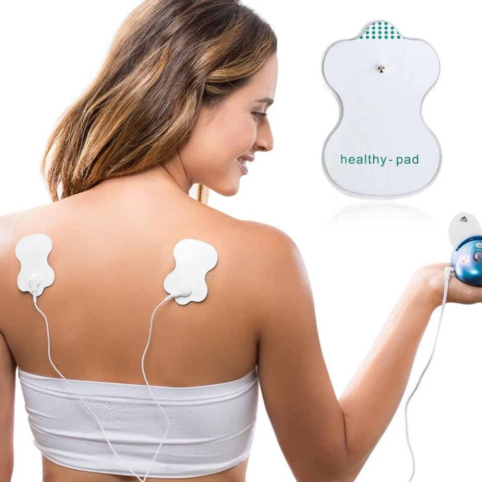 Suku Cadang Pad Elektroda Refill Alat Terapi TENS EMS Gold Hand Bantalan Gel Perekat Kancing Univers