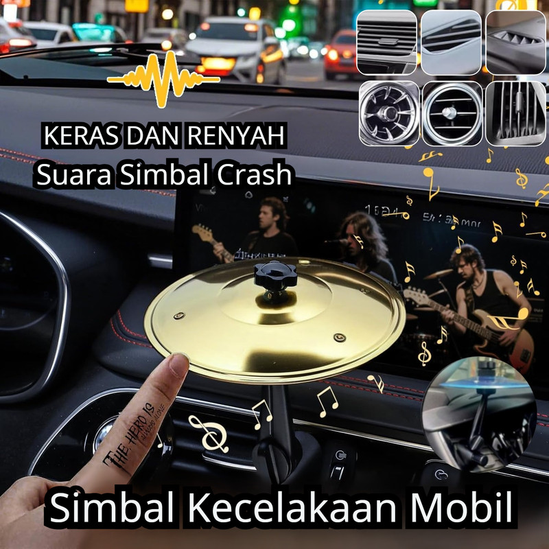 Pemasangan Mudah Dekorasi Musik Cymbal Ventilasi AC Mobil - Alat Musik Mini/Perhiasan Mobil/Aksesori