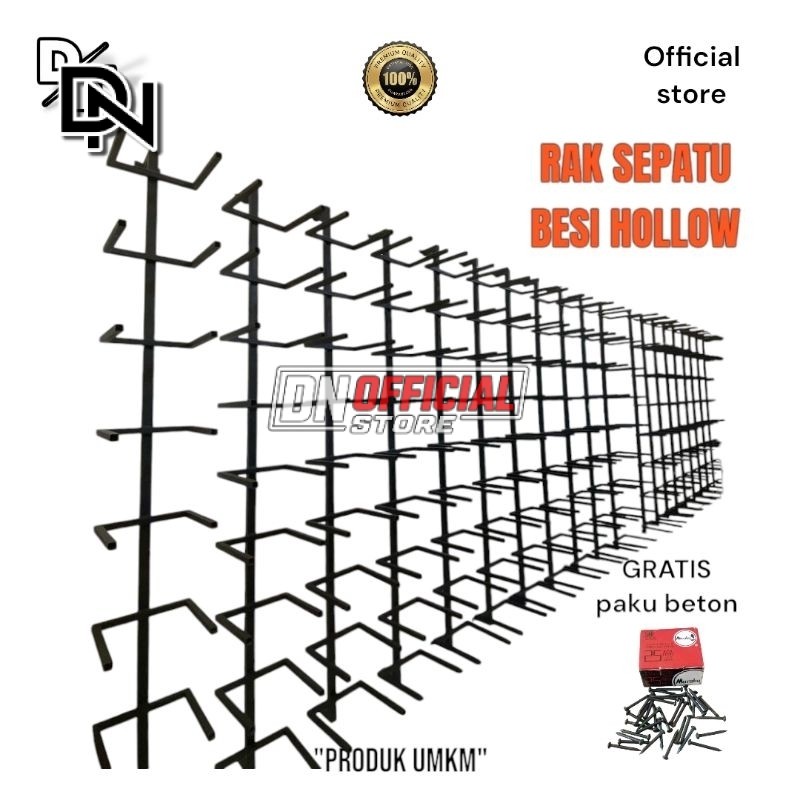 Rak Sepatu Bahan Besi Hollow / Rak Display Sepatu Untuk Toko / Rak Sepatu Jualan