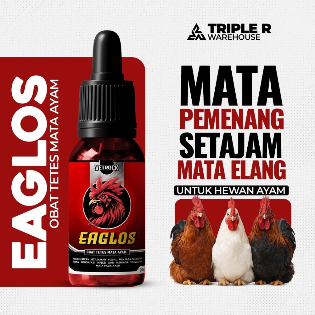 EAGLOS Obat Tetes Mata Ayam – Atasi Mata Merah, Berair, Bengkak, Snot & Iritasi | Menjaga Kesehatan 