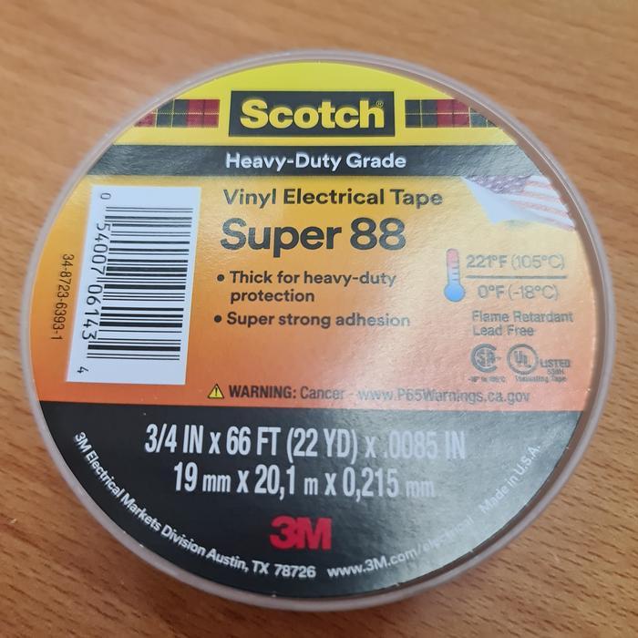 3M Scotch Super 88 Vinyl Tape Hitam