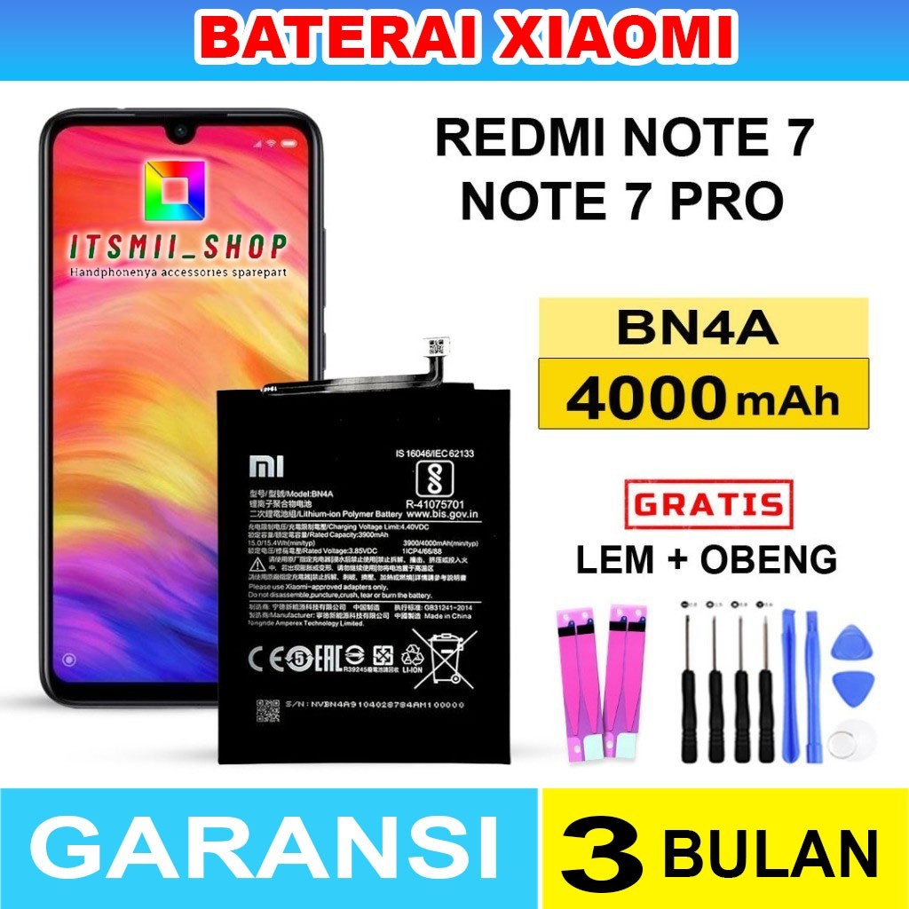 BATERAI BATRE XIAOMI REDMI NOTE 7 / REDMI NOTE 7 PRO / BN4A ORIGINAL ((FREE OBENG+LEM))