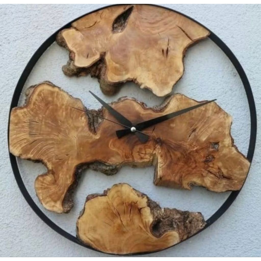 jam dinding vintage lawasan kayu uk 60 cm