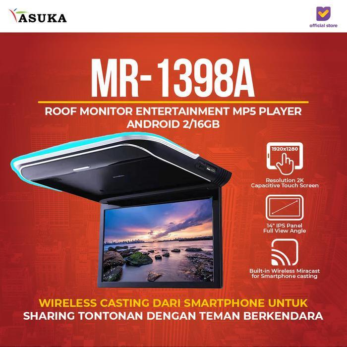 Mirai MR 1398 Roof Monitor Entertainment MP5 Player Android 2/16GB - MR-1398A- GARANSI RESMI - 100% 