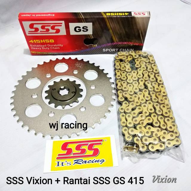 Gear Set SSS 415 Vixion / MX King + Rantai SSS 415 HSB Gold