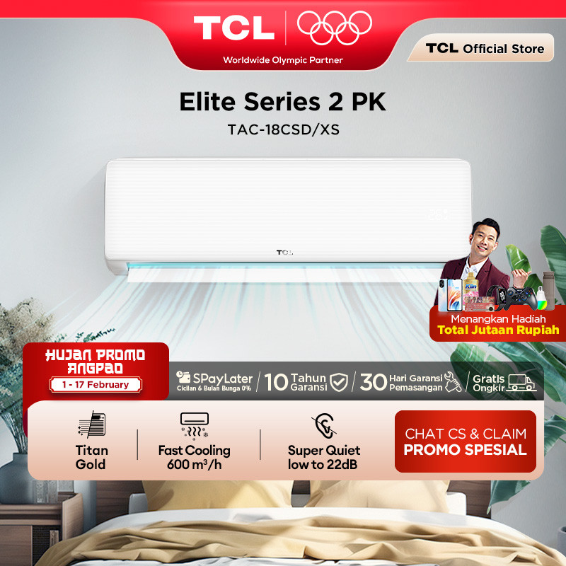 TCL AC TAC 18 CSD/XS 2 PK AC [INDOOR + OUTDOOR ONLY] - Free Pemasangan Jabodetabek - Titan Gold - Lo