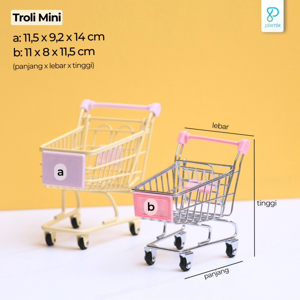 TERBARU Miniatur Troli Mini / Keranjang Belanja Supermarket