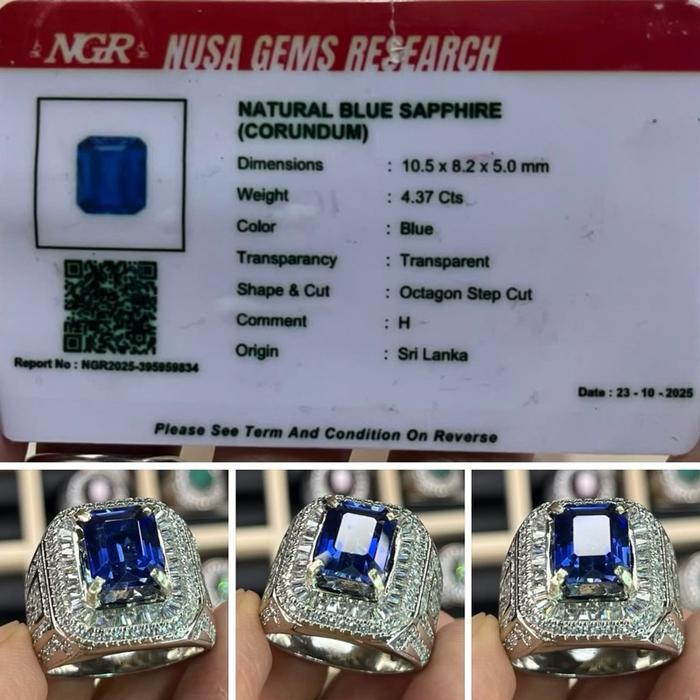 Cincin Batu Blue Safir Memo