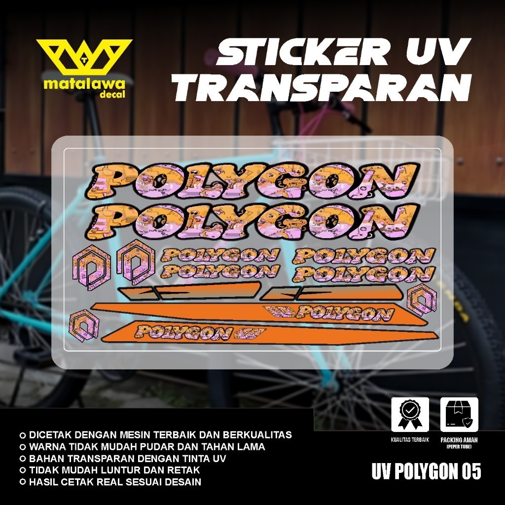 UV Stiker POLYGON Decal PREMIUM TRANSPARAN POLET Speda MTB Bike Kalcer SET 05