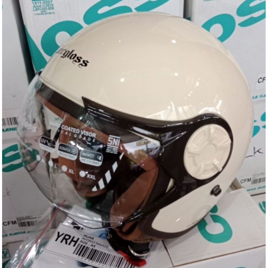 CARGLOSS PREMIUM / HELM HIJAB / HELM SNI / HELM PRIA DAN WANITA