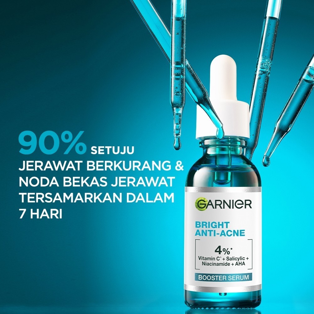 Garnier Serum Bright Complete Anti Acne Booster ||Dengan Kandungan Vitamin C Tinggi, Salicylic Acid