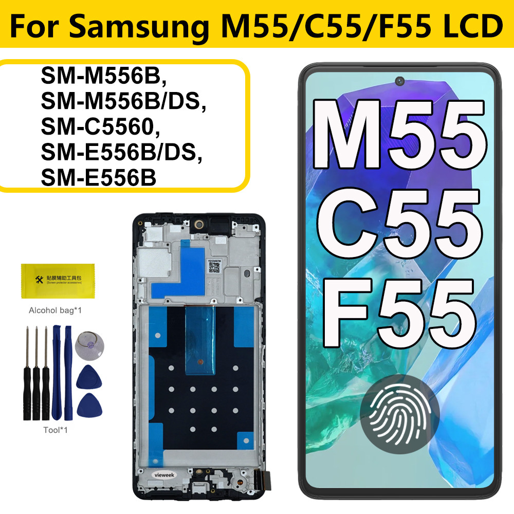 6.7"AMOLED For Samsung C55 M55 F55 LCD splay Tou Screen gitizer Assembly for SM-C5560 SM-M556B SM-E5
