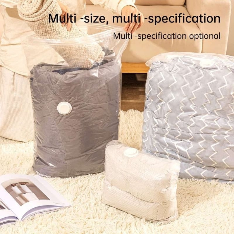 Plastik Vacuum Bag Baju Selimut Bedcover/Vacum Bag Travel Anti Ribet & Praktis