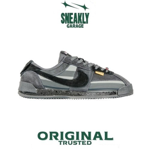 Sepatu Union LA x Nike Cortez Dark Grey Black    Sneakers Unisex