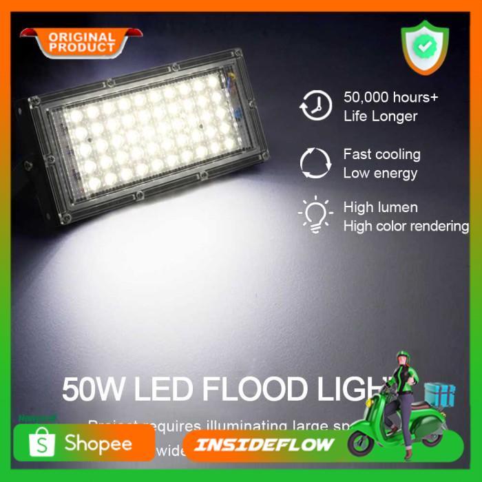 Lampu Taman Lapangan Voli Badminton 50 Watt Flood Light 4500 Lumens Outdoor Waterproof