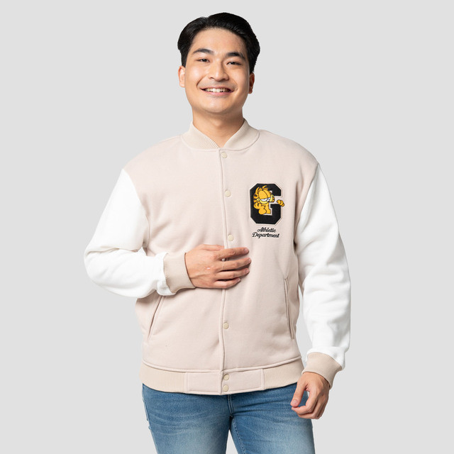 Nevada Varsity Garfield Patches And Backprint Jaket Pria 123543701