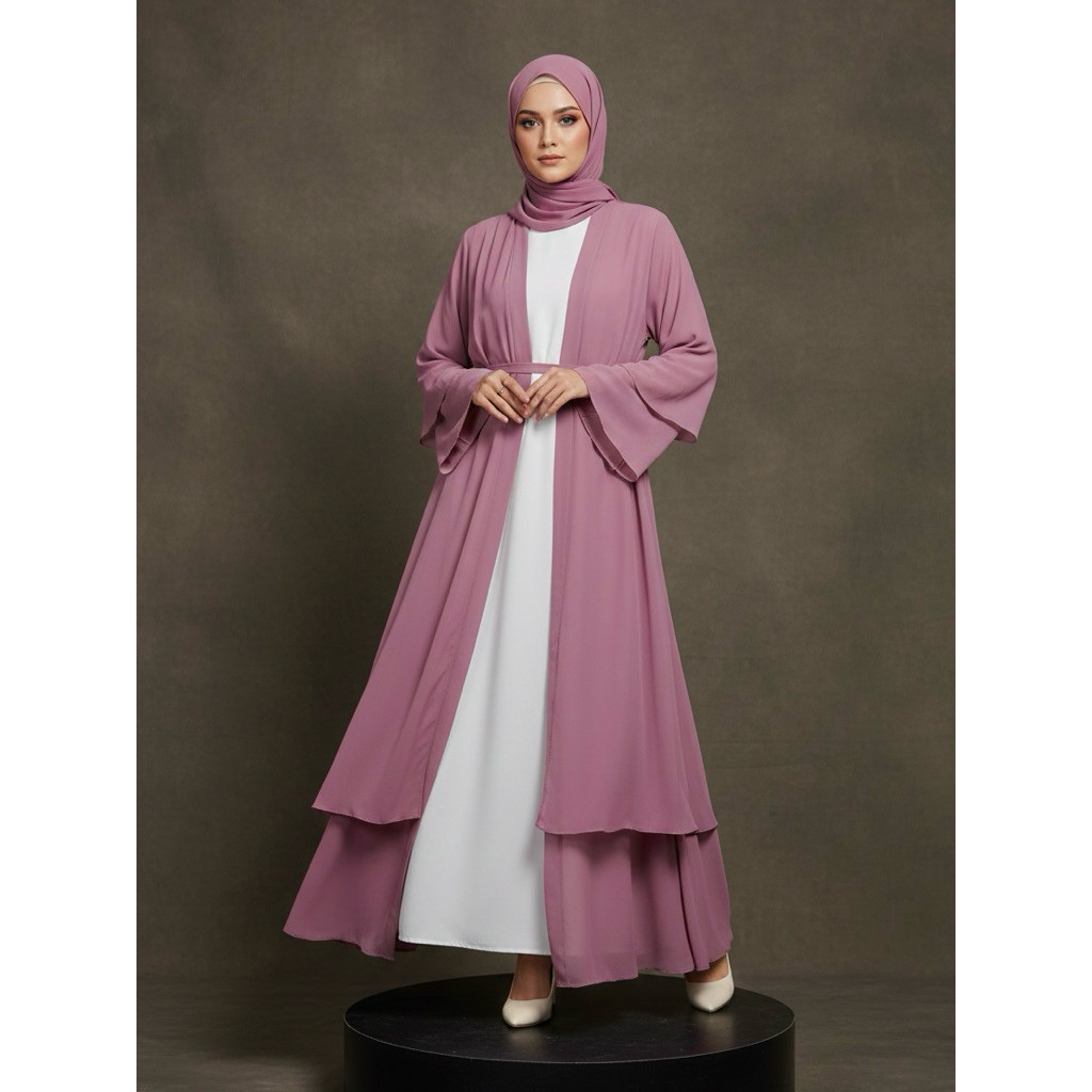 gamis abaya Abaya Outer 2 Layer VOL 1 | Gamis Outer| Abaya Turki Long Outer | Abaya Hitam | Abaya Um