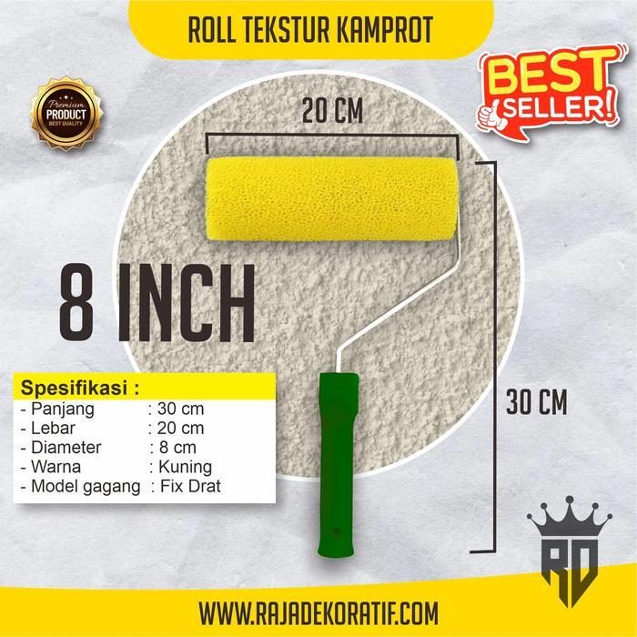 Kuas Roll Cat Tekstur Kamprot - 8 Inch
