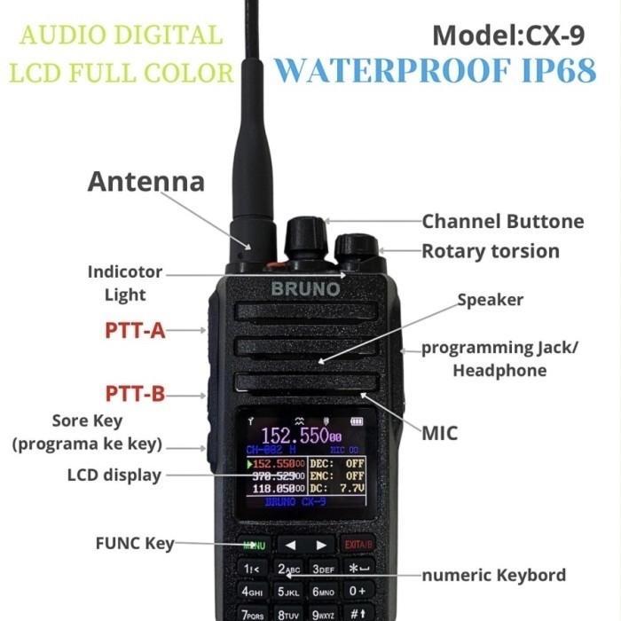 HT WALKIE TALKIE HT BRUNO CX9 HANDY TALKIE