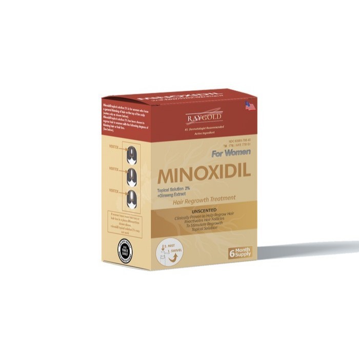 TERMURAH!!MINOXIDIL 2%for WOMEN penumbuh rambut with Ginseng extract from USA  - RAYGOLD - MINOX MIN