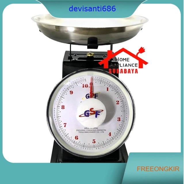 Timbangan Analog Manual Buah / Barang / Dapur Serbaguna GSF 10 KG G 4310 / G-4310 / G4310