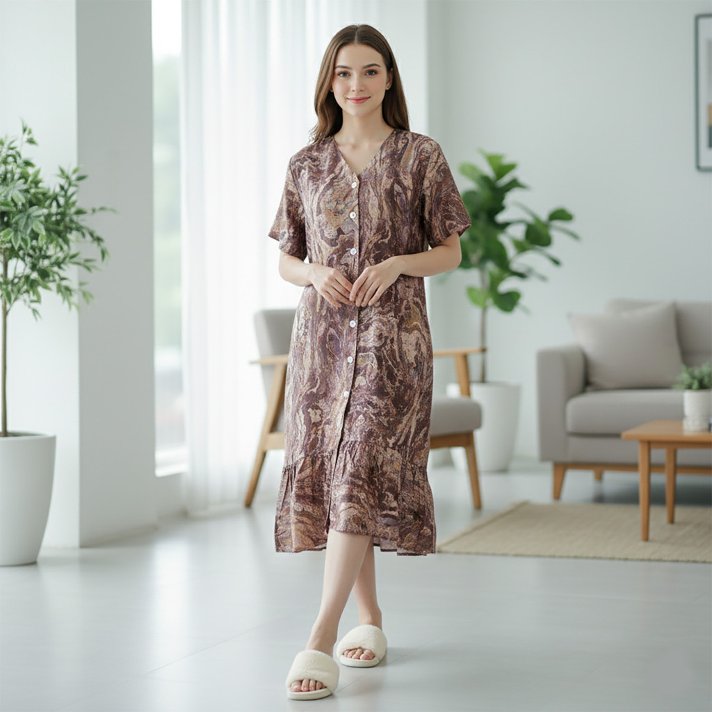 GREET NIGHT WEAR - Daster Organic Silk GREET model : T-763 / DV GEBER