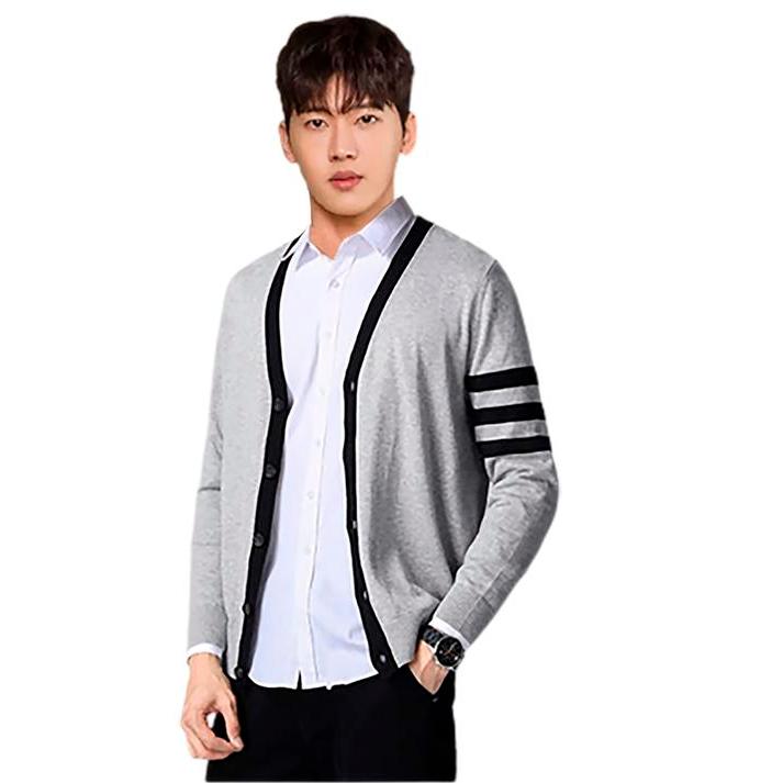 Atasan Outer Kardigan Pria Korea Style / Cardigan Rajut Pria Variasi List Josh / Kardigan Sweater Kn