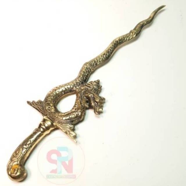 Keris Pusaka Naga Nogo Runting Kuningan Antik Liong Sapto Rojo JT