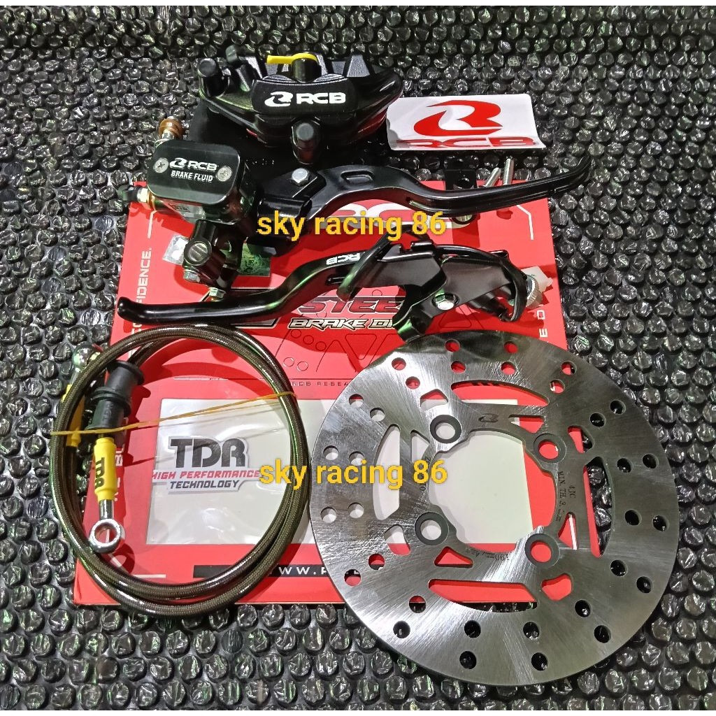 Paketan master rem rcb E3 kotak kanan & kiri kopling rcb  1 set kaliper rcb E series +selang rem  kt