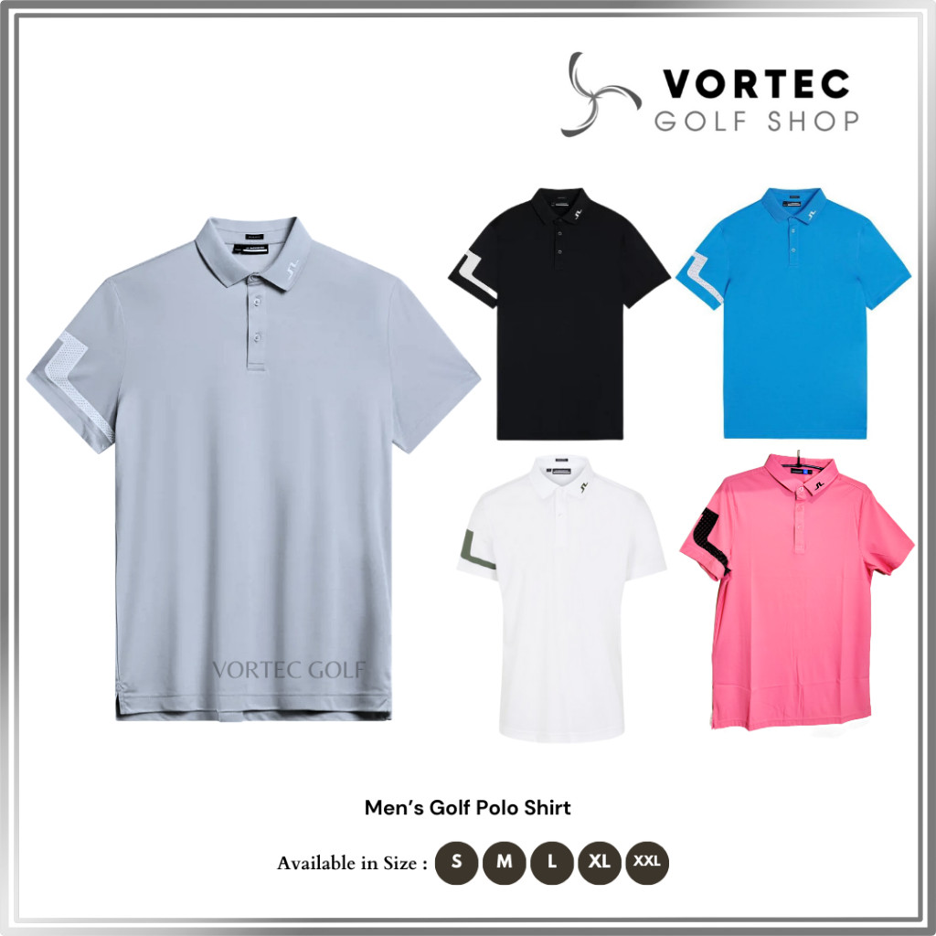 JL Men Golf Polo Shirt- Kaos Olahraga Golf Tennis Lari Paddle