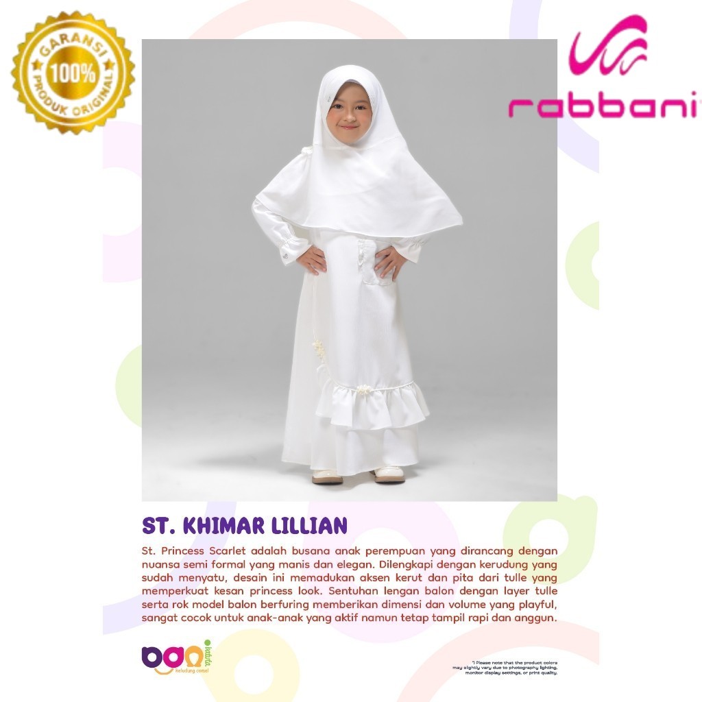 Rabbani ori - St. Khimar Lillian | Setelan Khimar Lilian | Gamis Anak | Setelan Gamis Anak 3-12 tahu