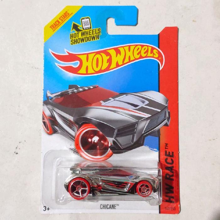 Mainan Hot Wheels Chicane Chrome 2014 HW Race Treasure Hunts Reguler base besi