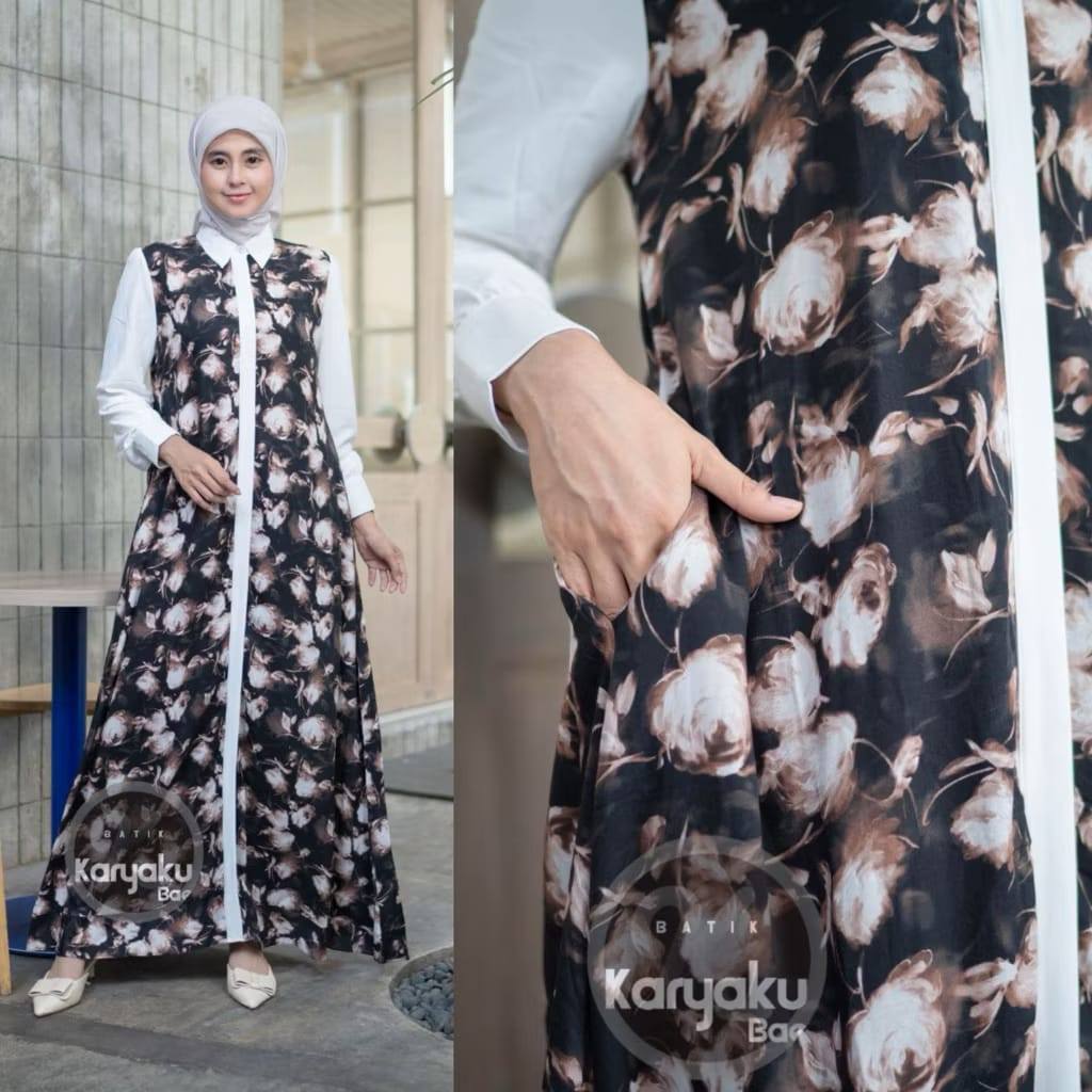  Gamis Rayon Premium Polos Marbella Dress Muslimah Kekinian Busui Friendly Mewah Adem Dress Lebaran