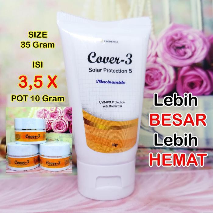 Cover 3 Solar Protection of 5 35gr Niacinamide Acne Prone Oily Skin / Cover 3 Sunscreen SPF 50 Isi 3