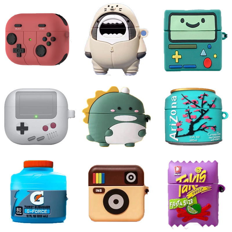 3D Earphone Case for Airpods Pro 2 nosaur Candy Cute Cartoon Silicone Soft Cover For Airpods 4 2024 