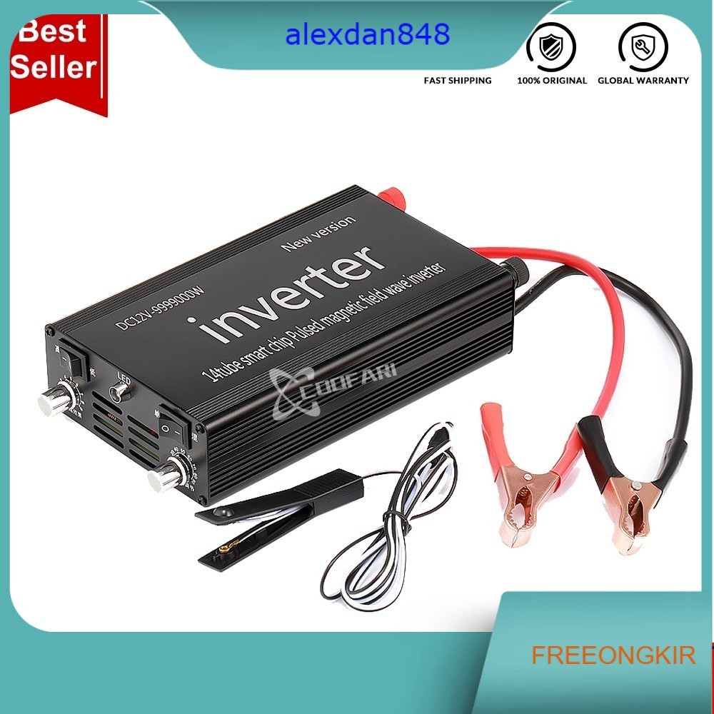 Inverter Daya Trafo 16 Tabung DC 12V ke AC 220V PSW Inverter Konverter Peningkatan Tegangan