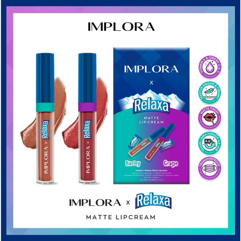 [ORIGINAL] [TERMURAH] Implora x Relaxa Long Wearing Matte Lip Cream {Limited Edition}