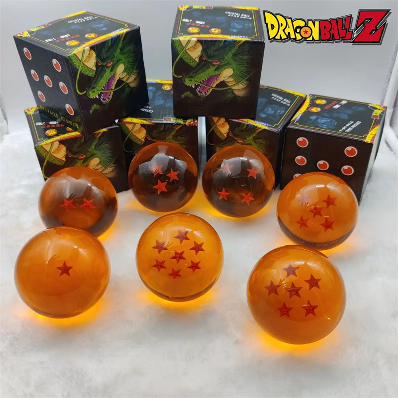 Hot Dragon Ball Z 7.5CM Big 1 2 3 4 5 6 7 Star Crystal Balls Son Goku Crystal Transparent solid Drag