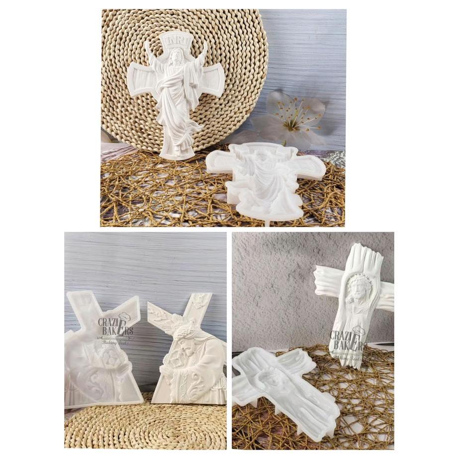 Cetakan Silikon 3D Salib Yesus Jesus Cross Blessing Yesus Memanggul Salib - 01 Salib Yesus