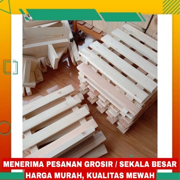 Gantungan Pot Bunga Kayu Tempel/Tatakan Pot Bunga