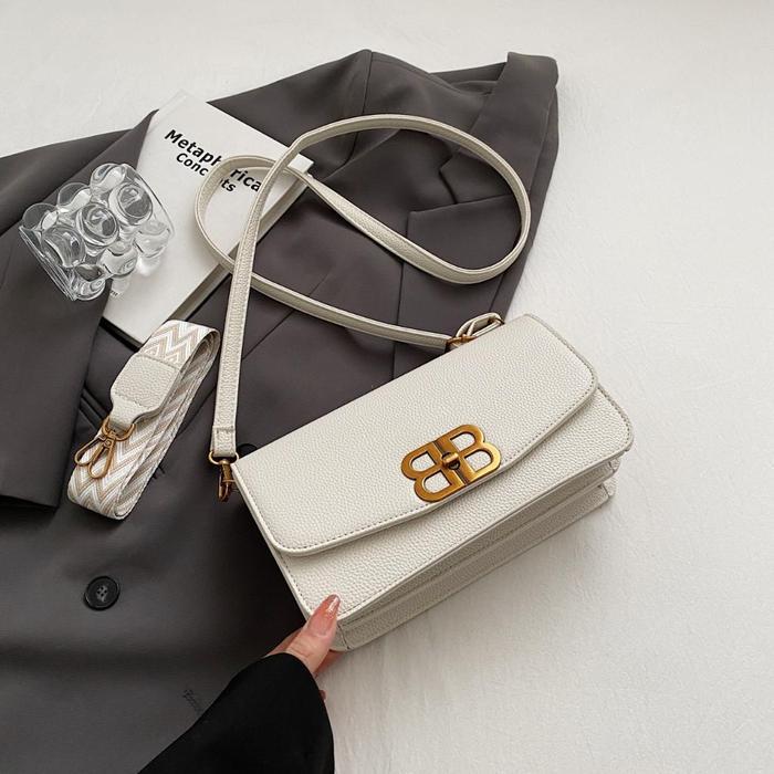 MFB 12092 TAS SELEMPANG WANITA TAS CEWEK KULIT SHOULDER BAG TAS KOREAN STYLE LUCU AESTHETIC - WHITE